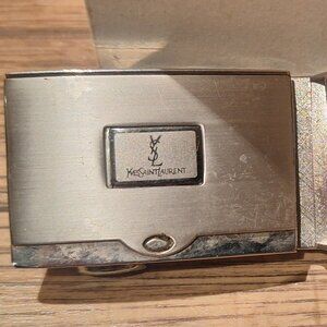 YSL Belt Buckle Silver Tone Good Condition